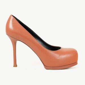 Saint Laurent Nude Beige Stingray-Stamped Leather Pumps